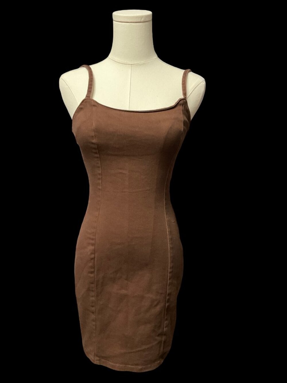 Brown Denim Bodycon Dress